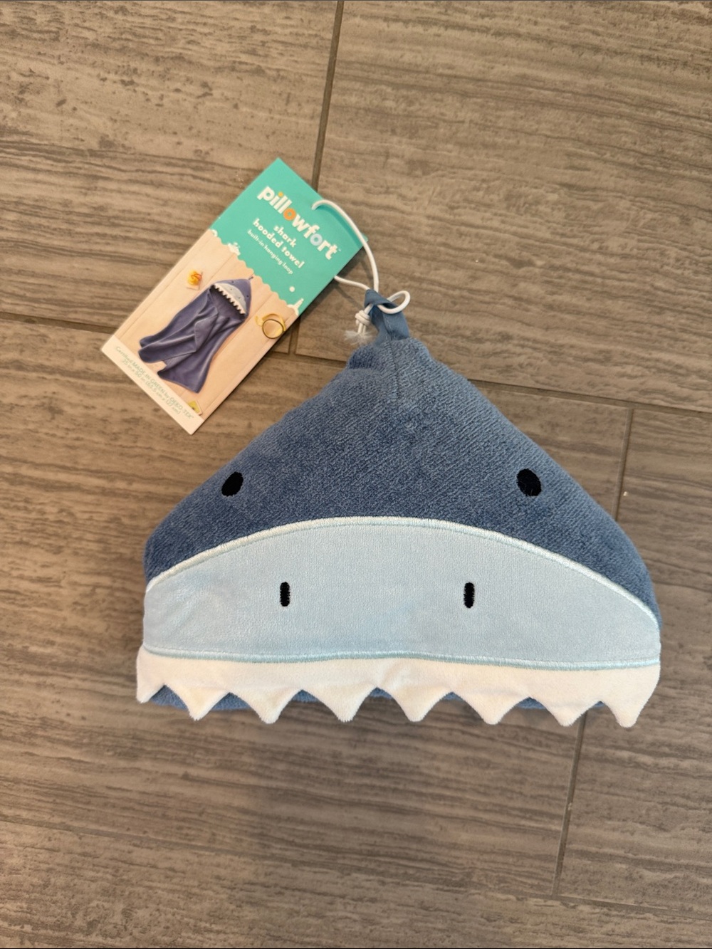 Pillowfort Blue Shark Hooded Bath Towel for Kids